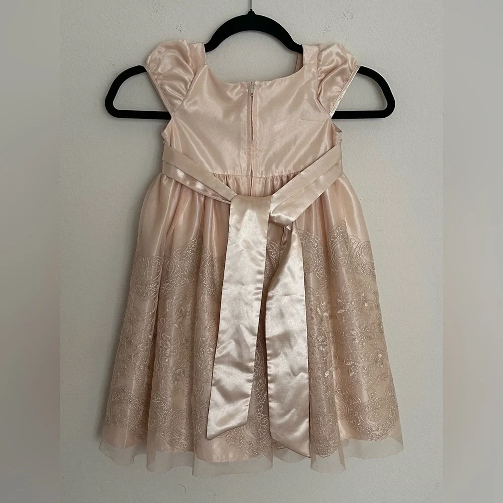 Bonnie Jean Blush and Gold Elegant Dress